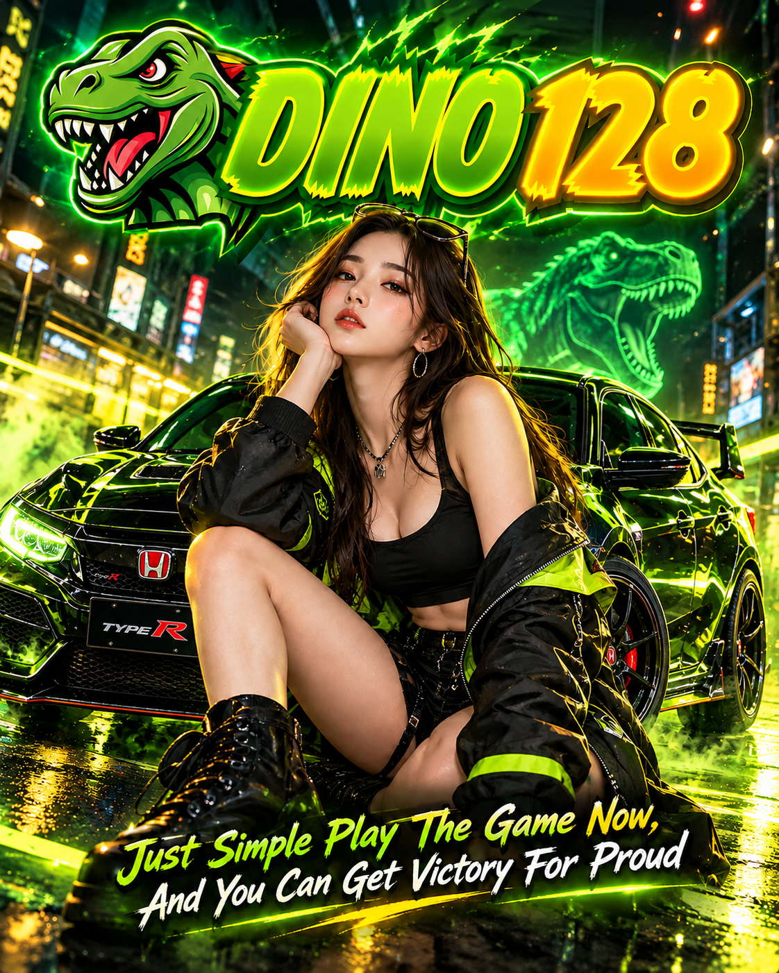 DINO128 x Momokiro | Just Play Game And Get Victory For Your Proud